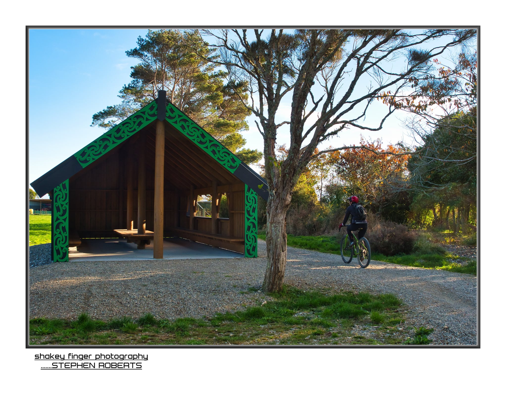 kawatiri coastal trail past meeting house and farm paddocks